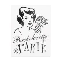 Retro Bachelorette Party postcards