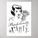 Retro Bachelorette Party Poster posters