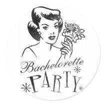 Retro Bachelorette Party stickers