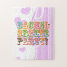 retro bachelorette party wedding bridal shower puzzle