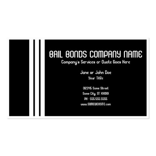 retro bail bonds business card (back side)