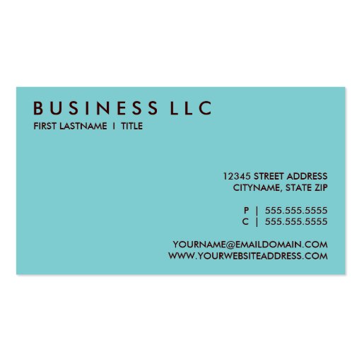 retro BAKE Business Card (back side)