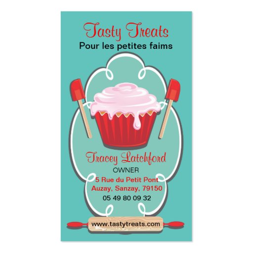 Retro bakery business cards (front side)
