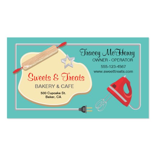 Retro Bakery Cookie Business card (front side)