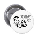 Retro Barfday Boy - Black & White Button