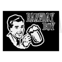 Retro Barfday Boy - Black & White cards