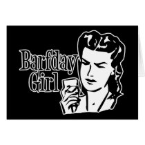 Retro Barfday Girl - Black & White cards