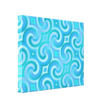 Retro Baroque Damask Pattern Stretched Canvas Print