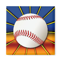 Retro Baseball Fridge Magnets