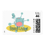 Retro Basenji Lounge postage
