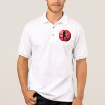 Retro Basketball Player Ball Polos