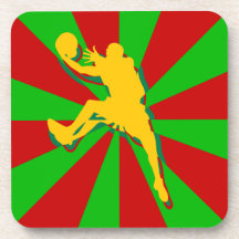 Retro Basketball Player Drink Coasters