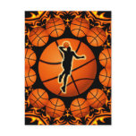 RETRO BASKETBALL PLAYER POST CARD