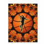 RETRO BASKETBALL PLAYER POST CARD