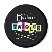 Retro Baton Twirler magnets by DanceTwirlObsessions Retro Baton Twirler magnets
