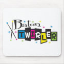 Retro Baton Twirler mousepads by DanceTwirlObsessions Retro Baton Twirler mousepads