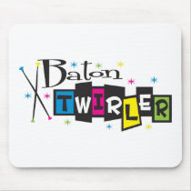 Retro Baton Twirler mousepads by DanceTwirlObsessions Retro Baton Twirler mousepads
