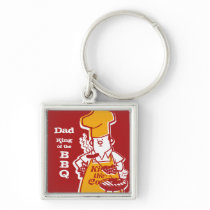 Retro BBQ Chef Personalized Keychain