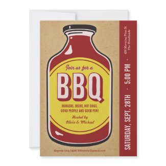 Retro BBQ Sauce Invitation