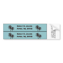 Retro Beach Personalized Water Bottle Labels Bumper Sticker