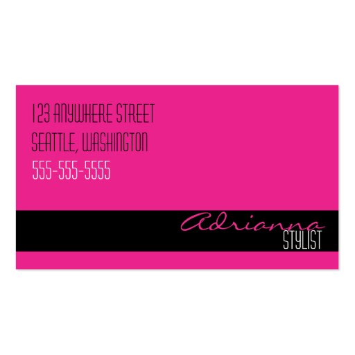 Retro Beauty Industry Business Card (back side)