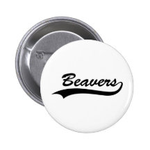 Retro Beaver Pinback Button