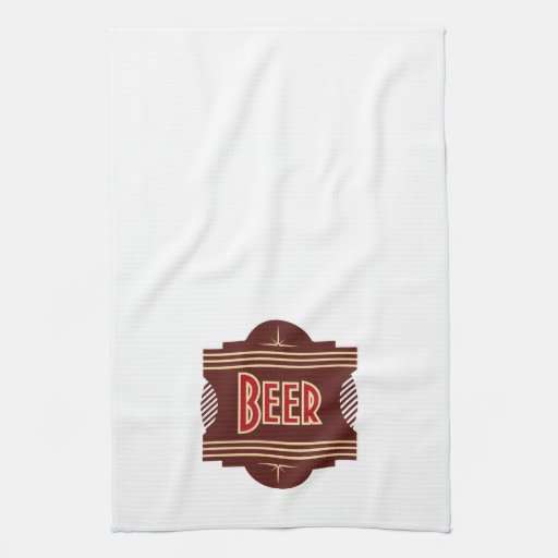 Retro Beer Logo Bar Towels Zazzle
