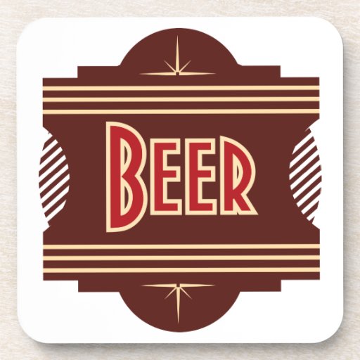 Retro Beer Logo Coasters Zazzle