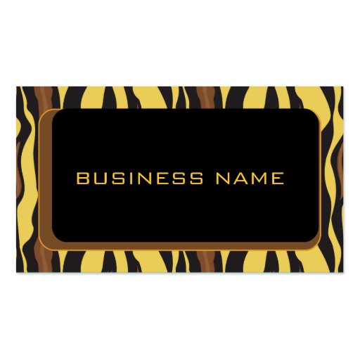 Retro Bengal Tiger Stripe design profile cards Business Card (back side)