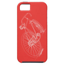 Retro Bicycle Drawing, Red/White iPhone case iPhone 5 Cases