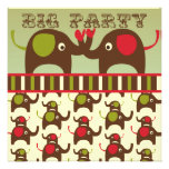 Retro Big Party Elephants Invitations
