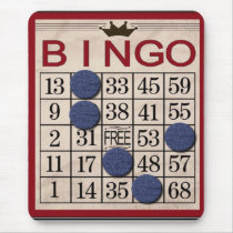 Retro Bingo Card mousepads by cowboyannie Retro Bingo Card mousepads