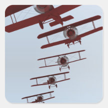 Retro Biplane Square Sticker