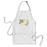 Retro Bird and Flowers aprons