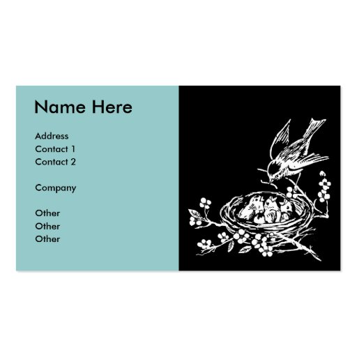 Retro Bird Business Card (front side)