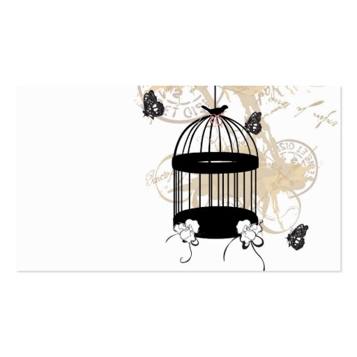 Retro birdcage Profile Card Business Cards (front side)