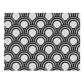 Retro Black and White Art Deco Abstract Pattern Postcard