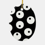 Retro black and white circle design. christmas ornament
