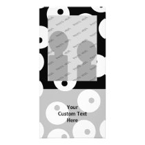 Retro black and white circle design. photo card template
