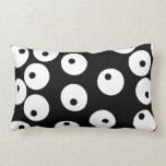 Retro black and white circle design. throw pillow