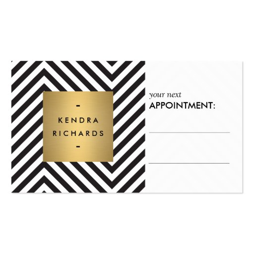 Retro Black and White Pattern Appointment Card Business Card Templates (front side)