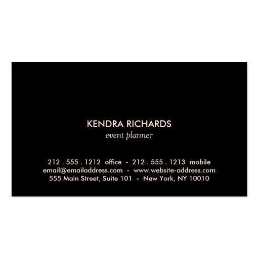 Retro Black and White Pattern Simple Name Logo Business Card Template (back side)