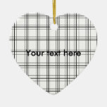 Retro black and white plaid christmas tree ornament