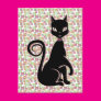 Retro Black Cat Postcard