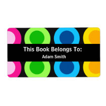 Retro Black Funky Dots Personalized Shipping Labels