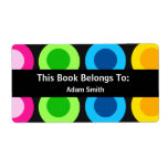 Retro Black Funky Dots labels