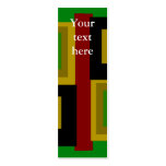 Retro black gold yellow green and red squares business card template