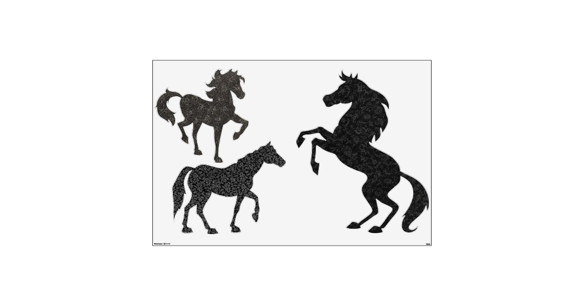 Retro Black Horses Wall Decals Zazzle