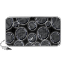 Retro black metal circles speakers
