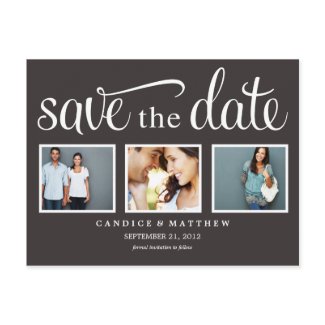 RETRO BLACK | SAVE THE DATE ANNOUNCEMENT postcard